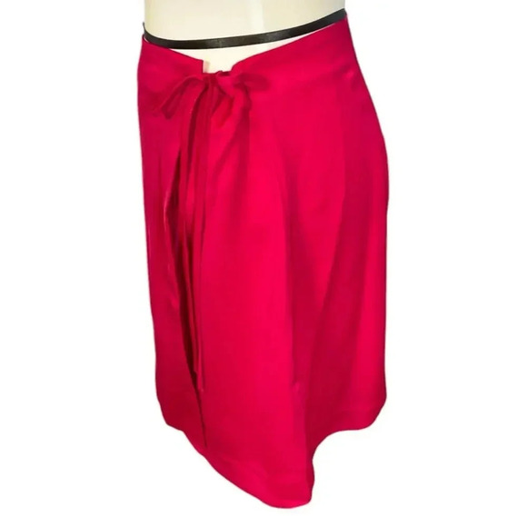 A New Day Womens Satin Mini A-Line Skirt Size Large Pink Side Tie Button Closure - Picture 3 of 14